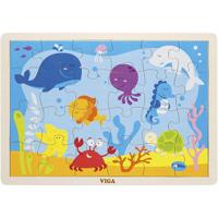 VIGA houten legpuzzels, zeedieren, afm 30x22,5 cm, 24 delen, 1 stuk - thumbnail