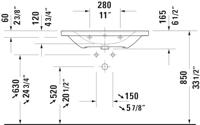 Wastafel Duravit D-Neo Met Rand Overloop Kraanvlak 1 Kraangat 80 cm Hoogglans Wit Duravit - thumbnail