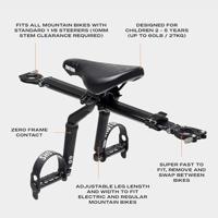 Kids ride shotgun pro mtb front child seat + handlebar set - thumbnail