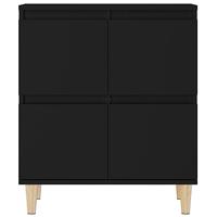 Dressoir 60x35x70 cm bewerkt hout zwart - thumbnail