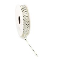 Kerst Lint small stars 3mm x 50 meter ivoor - thumbnail