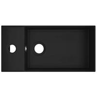VidaXL Wastafel met overloop keramiek matzwart - thumbnail