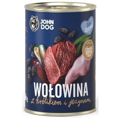 JOHN DOG Berry Line Puppy Beef with rabbit and blackberries - natvoer voor honden - 400g