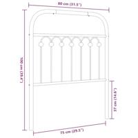 Hoofdbord 75 cm metaal wit - thumbnail