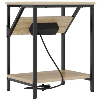 Nachtkastje 2 pcs Sonoma eiken 38 x 30 x 48 cm Bewerkt hout