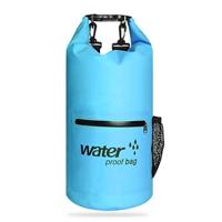 Outdoor waterdichte droge dubbele schouderband tas droge zak PVC vat tas capaciteit: 20L (blauw) - thumbnail