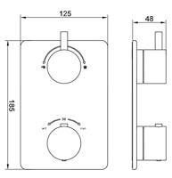 Afbouwdeel tbv douchekraan Wiesbaden Caral | Thermostaatkraan | 2-weg | Rond | Chroom - thumbnail