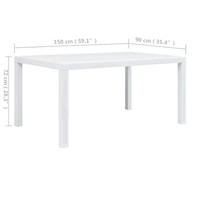 Tuintafel 150x90x72 cm rattan-look kunststof wit - thumbnail