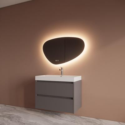 Badmeubelset BWS Riga Met Lako Wastafel Wit 80 cm Leigrijs