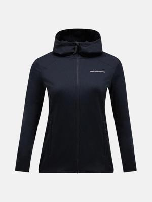 Peak Performance Light Zip Hood Fleece Dames Black M
