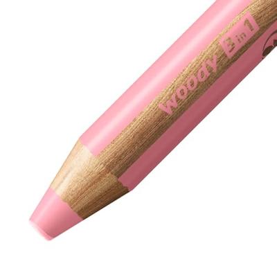 Kleurpotloden STABILO 880 woody 3 in 1 multitalent pastel roze | 5 stuks