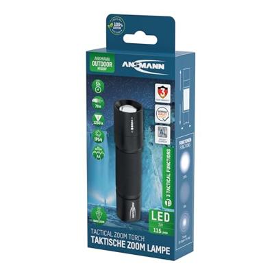 Ansmann M100F Zaklamp werkt op batterijen LED Met riemclip, Met handlus 115 lm 92 g Ansmann M100F Zaklamp werkt op batterijen LED Met riemclip, Met handlus 115 lm 92 g