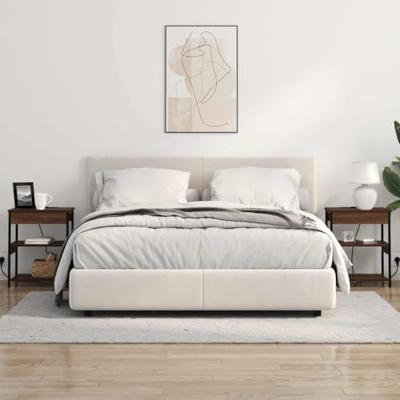 Nachtkastje 2 pcs Bruin Eiken 41 x 31 x 51 cm Bewerkt hout