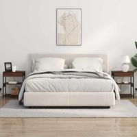 Nachtkastje 2 pcs bruin eikenkleur Bewerkt hout - thumbnail