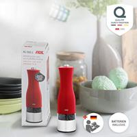 Elektrische peper-/zoutmolen - ADE - KEUKENSPULLEN - Roestvrij staal/kunststof - H 22,5 cm - Inclusief 6 AAA-batterijen - Rood - thumbnail