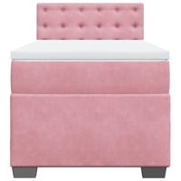 Boxspring met matras fluweel roze 90x190 cm - thumbnail