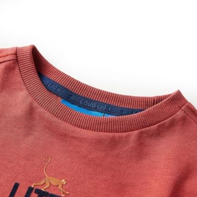 Kindershirt met lange mouwen aapjesprint 92 roodbruin