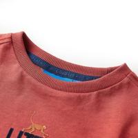 Kindershirt met lange mouwen aapjesprint 104 roodbruin - thumbnail