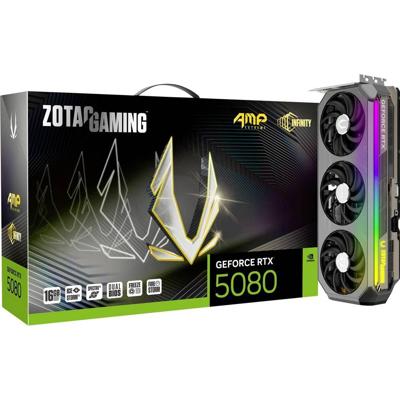 Zotac Nvidia RTX 5080 Videokaart AMP EXTRM INF 16GB 16 GB GDDR7-RAM PCIe x16 HDMI 2.1, DisplayPort 2.1 NVIDIA G-Sync , Overclocked