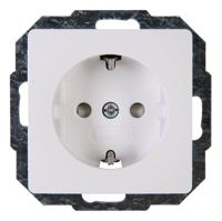 KOPP - Wandcontactdoos - Paris HK05 - Inbouw - 1-voudig Enkel Stopcontact - Randaarde - Kinderbeveiliging - Arctic Glans Wit - thumbnail