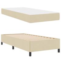 Boxspring bed Crème, Zwart 90 x 200 cm Stof, Engineered Hout - thumbnail