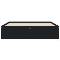 Bedframe met lades bewerkt hout zwart 120x200 cm - thumbnail