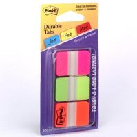 Post-it Index Strong, ft 25,4 x 38 mm, set van 3 kleuren (roze, groen en oranje), 22 tabs per kleur - thumbnail