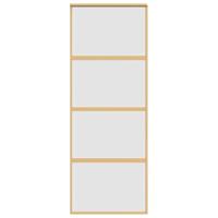 Schuifdeur 76x205 cm mat ESG-glas en aluminium goudkleurig - thumbnail