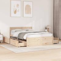 Bedframe zonder matras massief grenenhout 140x190 cm - thumbnail