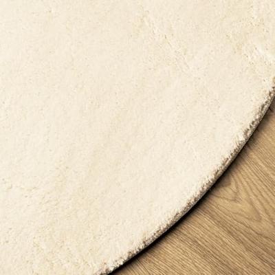 Vloerkleed laagpolig zacht en wasbaar 100 cm crmekleurig Vloerkleed laagpolig zacht en wasbaar 100 cm crmekleurig