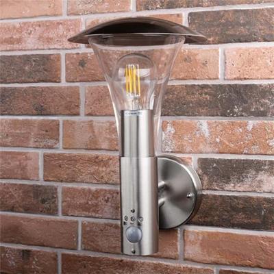 Ranex Wandlamp Buiten 60 W Incl. Bewegingssensor Geborsteld Staal | 1 stuks - RA-OUTDOOR6 - RA-OUTDOOR6