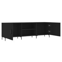 Tv-meubel 150x30x50 cm bewerkt hout zwart - thumbnail