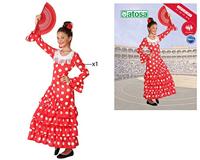 Kostuums voor Kinderen Sevillanas Rood - Maat: 10-12 Jaar - Maat: 10-12 Jaar - thumbnail