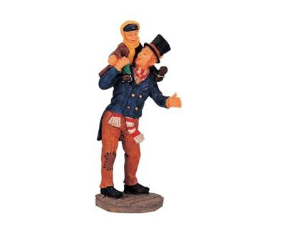Lemax bob cratchit and tiny tim kerstdorp figuur type 1 Caddington Village 2000