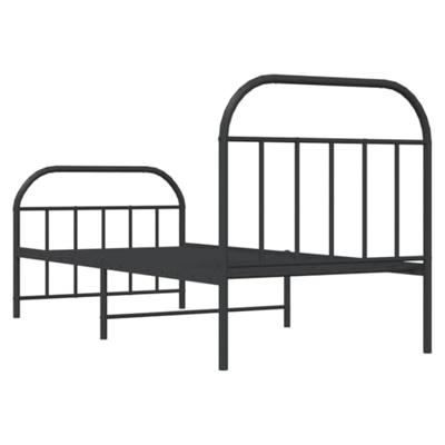 Bedframe met hoofd- en voeteneinde metaal zwart 90x190 cm