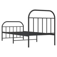Bedframe met hoofd- en voeteneinde metaal zwart 90x190 cm - thumbnail