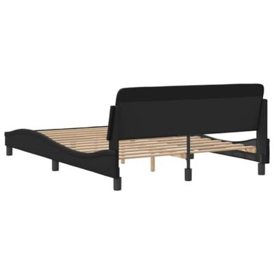 Bedframe met hoofdbord kunstleer zwart 140x200 cm Bedframe met hoofdbord kunstleer zwart 140x200 cm