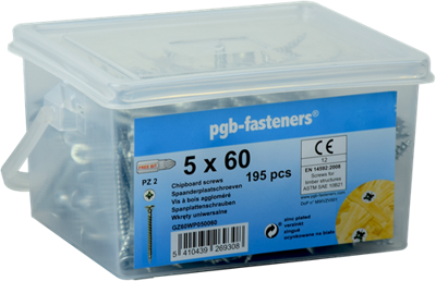 pgb-Europe PGB-FASTENERS | SpaanplaatschroefVZK Ø 4x50 Zn/Emmer 385 | 385 st GZ60WP040050