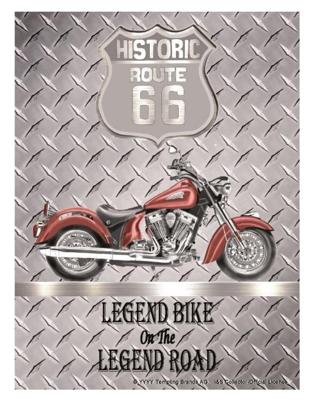 Wandplaat Route 66 Legend Bike
