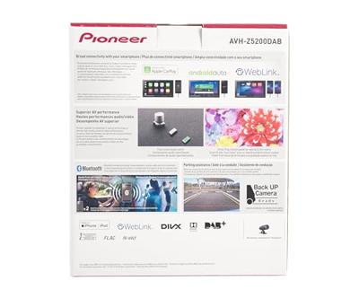 Pioneer AVH-Z5200DAB Autoradio met scherm dubbel DIN DAB+ tuner, Bluetooth handsfree, Aansluiting voor achteruitrijcamera