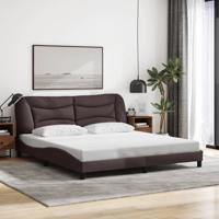 Bedframe zonder matras stof donkerbruin 160x200 cm - thumbnail