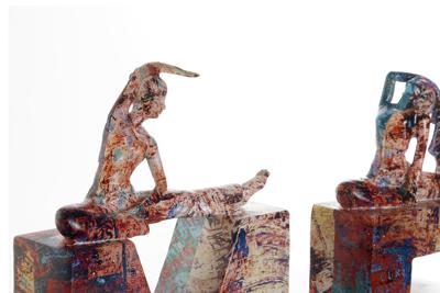 Decoratieve figuren DKD Home Decor Hars (11.5 x 4.5 x 23 cm) (4 pcs)