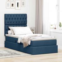 Opbergbed met LED met matras Blauw 90 x 200 cm Polyester - thumbnail
