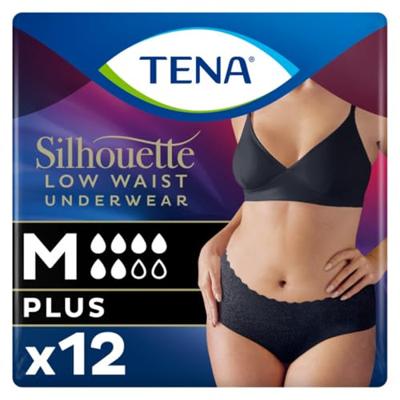 TENA Silhouette Underwear Low Waist Normal Noir M TENA Silhouette Underwear Low Waist Normal Noir M