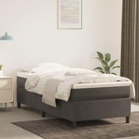 Boxspring met matras fluweel donkergrijs 90x200 cm - thumbnail