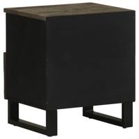 Nachtkastjes 2 st 40x33x46 cm massief mangohout zwart - thumbnail