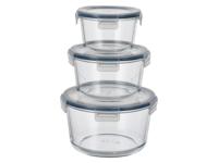 SILVERCREST Set van 3 glazen vershoudbakjes (Rond) - thumbnail