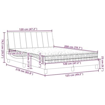 Bed met matras "Hanko" stof blauw 120x200 cm