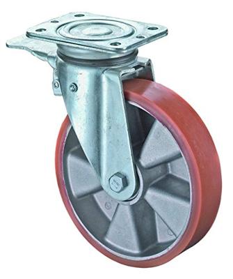 BS Rollen Zwenkwiel met totaalklem | wiel-d. 150 mm draagvermogen 550 kg | met schroefplaat kogellager | gietwerk polyurethaan-wielband | 1 stuk -