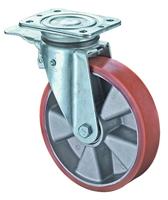 BS Rollen Zwenkwiel met totaalklem | wiel-d. 150 mm draagvermogen 550 kg | met schroefplaat kogellager | gietwerk polyurethaan-wielband | 1 stuk - - thumbnail